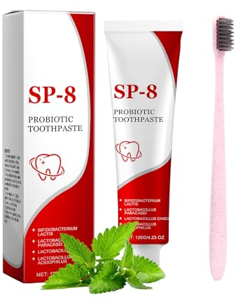 Sp-6 Zahnpasta Verbesserte Sp8-Zahnpasta Sp 6 Zahnpasta Sp6 Zahnpasta Kommt mit 1 Zahnbürste Probiotischer Zahnpasta Zum Aufhellen Frischem Atem Zahnpasta Zur Tiefenreinigung (120g)