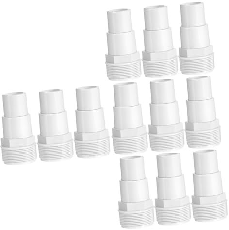 Yardwe 12 Stück Schwimmbad Anschlussadapter Schlauch Poolpumpe Aufblasbarer Pool Schwimmbad Teile Schwimmbad Zubehör Weiß Pp