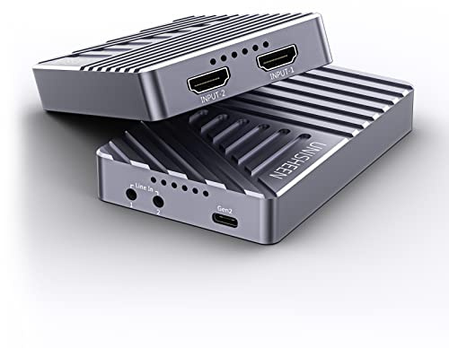 UNISHEEN 2 Channel HDMI Video Capture Card,4K30 Input Video Broadcast Game Live Stream,HDMI to USB 3.1 Gen2 HD Live Streaming Video Grabber Converter Free Driver