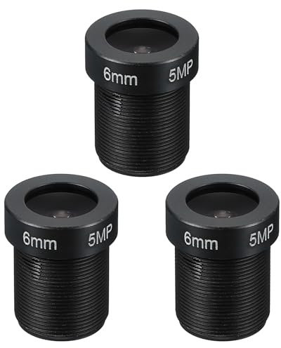 PATIKIL 3er Pack 8mm CCTV Kameraobjektiv M12 Gewindedurchmesser | F2.0 FPV Sicherheitskameraobjektiv, 2MP 1080P Super klares Kameraobjektiv, 48° Winkelobjektiv, Für IP-Kamera
