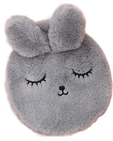 Bolsa Agua Caliente Para Calentar Manos Botella De Agua Caliente Con Orejas De Conejo De Peluche, Bolsa Redonda De Agua Caliente Para Aliviar El Dolor, Cuello Trasero, Noches Acogedoras Botella De Agu