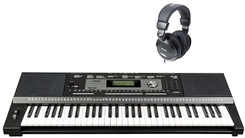 Fame G-300 Basic-Set, 61-Tasten Keyboard, Ständer, Studio-Kopfhörer, Anschlagdynamik, USB MIDI, 633 Sounds, 220 Styles, Pitchbend, Modwheel, Display, Line In/Out, Mikrofoneingang
