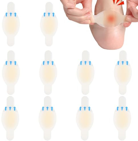 iLamvie 10 Stück Blasenpflaster,2.8 * 6.9cm,Hydrokolloid Pflaster,Wasserdicht Gel Pflaster, Ferse Blasenpflaster,fersenschutz, Linderung von Reibungsschmerzen Zehen,Vorfuß,Ferse