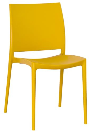 OKAFFAREFATTO MADDALONI Esszimmerstuhl Altea aus Kunststoff Farbe Senfgelb Modell Komfort (Senfgelb)