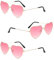 NXPUXP 3 Pack Herz Sonnenbrille,Herz Brille,Herzförmige Damen-Sonnenbrille mit Metallrahmen,Retro Partybrille für Kostüme(Nicht UV-Schutz)