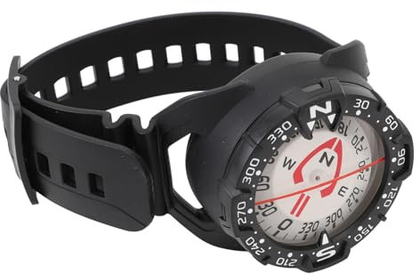 Compass da Polso per Immersioni Subacquee da 70 M, Sensore Ad Alta Precisione, Cinturino Regolabile per Nuoto Notturno Subacqueo, Avventura Subacquea con, Materiale ABS, 116 G