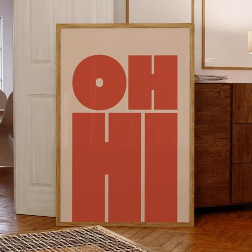 CHAOJIART Oh Hi, moderner minimalistischer Gruß, Wandkunstdruck, Leinwandbild, Poster, Bild für Wohnzimmer, Schlafzimmer, Schulzimmer, Heimdekoration, 50 x 70 cm, rahmenlos