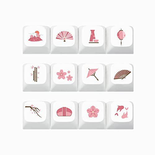Tokyo Story Mechanische Tastatur-Tastenkappen, XDA-Profil-Farbstoff-Sub für Schlüssel für CherryMX 64, 84, 96, 12 Stück