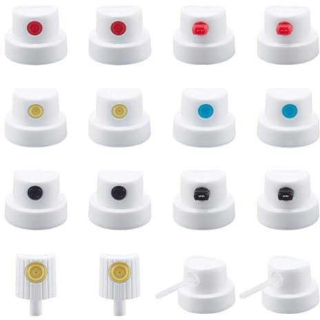 NBEADS 32 Pcs 8 Styles Capuchons de Peinture en Aérosol, Buses de Peinture en Aérosol Capuchon de Remplacement de Peinture pour Peinture en Aérosol Art Street Art Graffiti Amélioration de L'Habitat