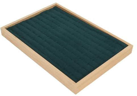 Stapelringe 2 Stück Tablett Organizer, 100 Gitter auf den Ringen in Vitrine Display Leere Platte Holzrahmen Insert Byelry Display Organizer (Grün)