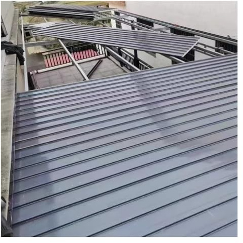 Rygcrud 1 Stück Metalldachplatten Hochleistungsfähige Dachbleche – Aluminium-Wellblech 4,5 cm Dick – Schuppenverkleidung Für Carports Terrassen- Pergola Gespleißt(Braun)