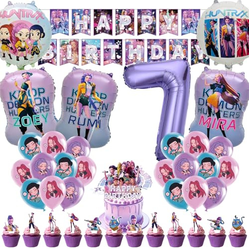 50pcs KOP Demo Huntr Kindergeburtstag Party Deko Set, Verschiedene Themen-Sets mit Banner, Ballons, geeignet für Kindergeburtstag Mottoparty