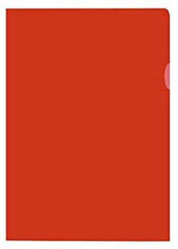 Kangaro K-34011 PP-Kunstoff Aktenhülle/Plastikhülle DIN A4 genarbt Transparent Rot extra stark (120 µ), 31x21.6x0.4