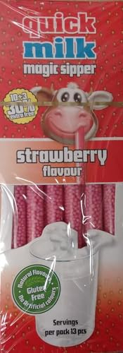 Volcano Easy Valve Quick Milk Magic Sipper Choc Straws VAT Free, Per Pack 13 Pieces, White