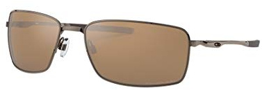 Oakley Men's OO4075 Square Wire Rectangular Sunglasses, Gunmetal/Tungsten Iridium Polarized, 60 mm