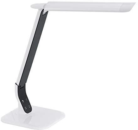 EGLO LED Tischlampe Sellano, 1 flammige Tischleuchte mit Touch, Farbtemperaturwechsel (warm, neutral, kalt), dimmbar, Schreibtischlampe aus hochwertigem Kunststoff, Stahl, Bürolampe in Weiß, Schwarz