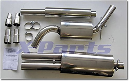 Edelstahl Auspuff Anlage EVOG2AE276 mit ABE 2 x 76mm rund