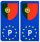 RaceFlag 2 Sticker Kleber Nummernschild-Logo Portugal