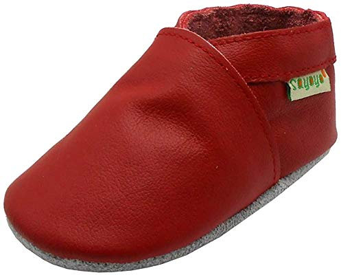 SAYOYO Weichersohlen Babyhausschuhe Lauflernschuhe das Kind Jungen & Mädchen Krabbelschuhe 19/20 (6-12) M Monate, Rot