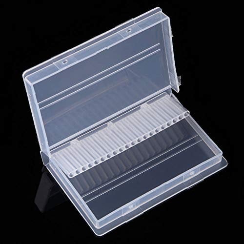 20 Holes Nail Drill Bits Storage Box Container Holder Display Organizer Case