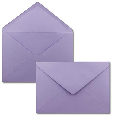 FarbenFroh Sobres de color lila, 75 unidades, DIN C5, 22,0 x 15,4 cm, adhesivo húmedo, sin ventana, tarjetas de Navidad, felicitaciones