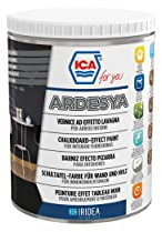 Ica For You Ardesya - Vernice all'Acqua Effetto Lavagna, Per legno e muro, Scrivi con Gesso e cancella, Nero Ardesia, 0.75 L - ADY00-0075