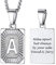 PROSTEEL Damen Buchstabe A Kette 18k vergoldet Viereck Anhänger mit Initiale + 55cm/2mm Venezianierkette Retro Stil Großbuchstaben Modeschmuck für Männer Frauen