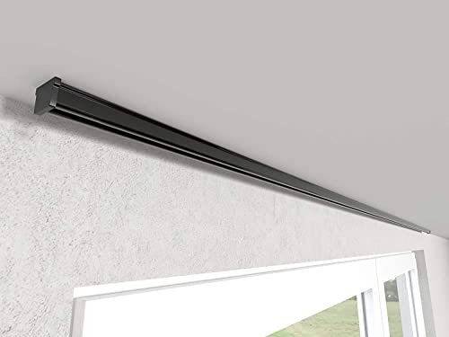 Market-Alley Vorhangschiene Aluminium Weiß/Schwarz Gardinenschiene ; C 1-läufig ; 120cm-600cm. Für Kräuselband Gardinen oder Schiebevorhang (nur Schwarz Gardinenschiene ; 280cm)