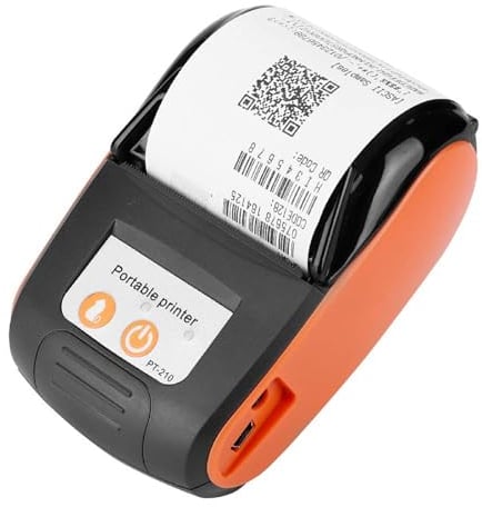 Impresora de Tickets de Recibos Bluetooth 4.0 Impresora térmica inalámbrica USB con batería de Iones de Litio Recargable de 1500mAh 7.4V(Enchufe de la UE Naranja)