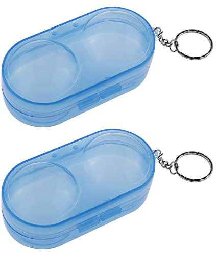 DGZZI Lot de 2 boîtes de rangement pour balles de tennis de table en plastique bleu avec porte-clés et accessoires de tennis de table
