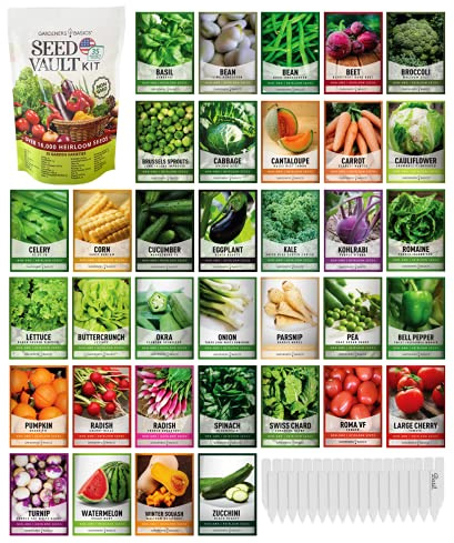 Gardeners Basics Survival Seed Vault Kit, Vegetable Seeds for Planting