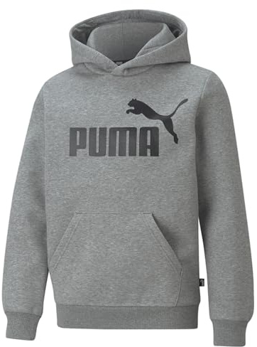 Puma Felpa con Cappuccio Ess Big Logo FL B Bambino, Blu Navy, Bianco., 176