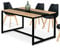 IDMarket - Mesa de comedor rectangular Dover para 6 personas, diseño industrial (150 cm), color negro