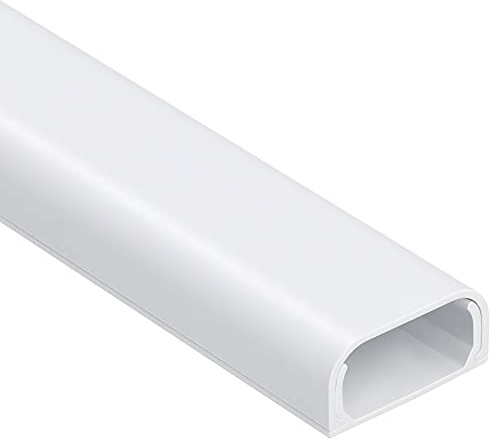Cable Hider Raceway Kit, 68in (4X L17in) Wire Hiders for TV on Wall, Paintable Cord Cover Channel, Cord Hider for Wall Mounted TV in Home Office, 0.95in (W) x 0.47in (H), White