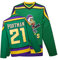 Mighty Ducks Jersey Movie Eishockey Trikot S-XXL Charlie Conway #96 Adam Banks #99 90S Hip Hop Kleidung für Party, #21 Grün, XL