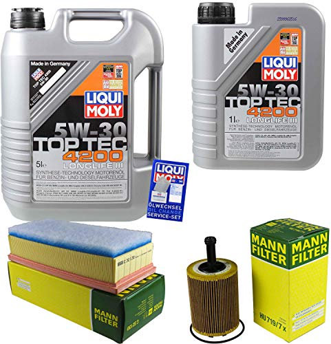 6L LM Motoröl Top Tec 4200+Mann Filter Audi A5 Cabriolet 8F7 A4 8K2 B8
