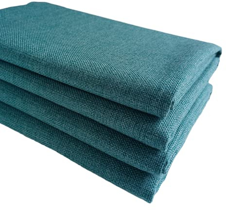TinaKim Upholstery Fabric, Faux Linen Mateiral, for Tablecloth Sofa Couch Chair Cover Sewing Repair (Blue 11, 2 Yard (57x 72 inch))