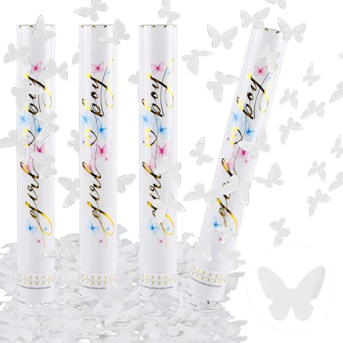 Konfettikanonen*4, Taozoey Party-Popper 40 cm, 5-8m Effekthöhe, Konfetti Kanonen, Konfetti-Shooter, Konfetti Bombe für Hochzeit, Geburtstag, Babyparty, Absolvent, Party