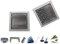 AQUA HEATING Quadratischer Edelstahl-Bodenablauf superflach Komplettset Badezimmer mit bodengleicher Dusche, Duschrinne Ablaufgarnitur-Set, Duschablauf mit Siphon Doppelseitiger Rost 20x20cm silber