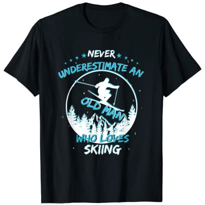 Old man on ski lustiges design T-Shirt