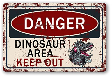 Lamvao Dinosaurier-Metall-Blechschild, Dinosaurier-Raumdekoration, Jurassic Park-Poster, 20,3 x 30,5 cm