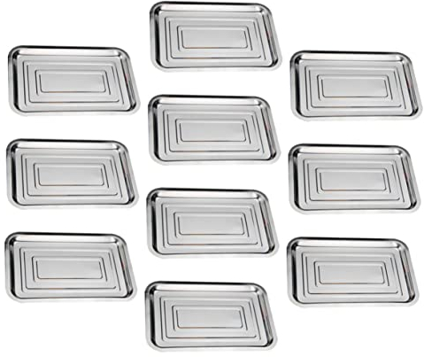Cabilock Piatto da portata in acciaio inox, 32 x 22 x 2 cm