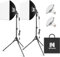 Softbox, Kit Softbox LED da 50 W, Luce Fotografica 40x40 cm con Lampadine 5500K e 150 cm Treppiede, Illuminazione Continua per Fotografia/Registrazione Video/Streaming Live (2 confezione)
