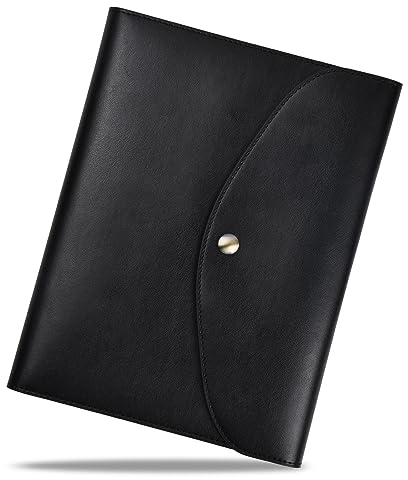 Buchhülle A5 aus Veganem Leder (PU), Buchtasche mit Notizbuch - zum DIN A5 Kalender/Book/Reisetagebuch, Buchhülle a5 Nachfüllbar - mit Stiftschlaufe und Platz für Sticker/Blätter o.Ä.