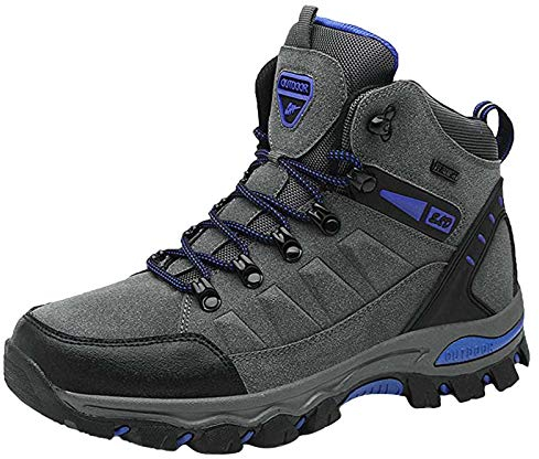 Stivali Uomo Moto Stivali Uomo Alti Neri Scarpe Uomo 43 Stivali Gomma Uomo h-Grigio Scuro 12.99