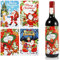 24 Stück Weihnachts Weinflaschen Aufkleber, Weihnachts Flaschenetiketten Weihnachts Weinflaschen Aufkleber Weinflaschen Etiketten Aufkleber für Weihnachts Party Dekorationen (4 Designs)