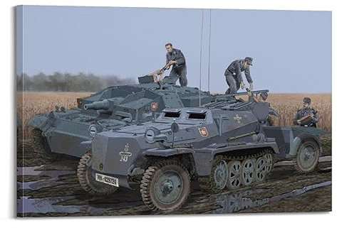 WWII Poster Loading Munition Into The Stug III, dekoratives Gemälde, Leinwandbild, 60 x 90 cm