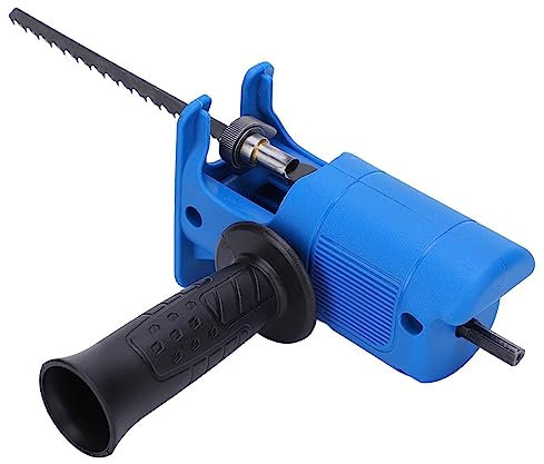 Electric Reciprocating Saw, Powerful Cordless Jig Saw Fast Charger Electric Drill Tool Attachment with 3 Saw Blades for Wood Metal Cutting