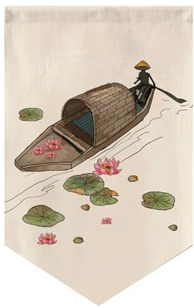 Hiseng Japanese Noren Curtain Short, Japanese Doorway Short Curtain Cotton Linen Japanese Style Doorway Curtain Door Tapestry for Sushi Restaurant Kitchen Home Decoration (40x60cm,Retro Style 7)