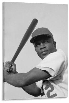 LIANGSHUANG Retro-Poster, Motiv: Baseballspieler aus Kalifornien, Jackie Robinson, Heimdekoration, Poster, Wandkunst, hängend, Bild, Druck, dekorative Malerei, Poster, 20 x 30 cm
